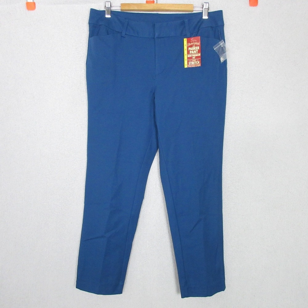Faded Glory Parker Pant Baltic Sea Blue Slim Ankle Stretch Trousers Women 14 NEW
